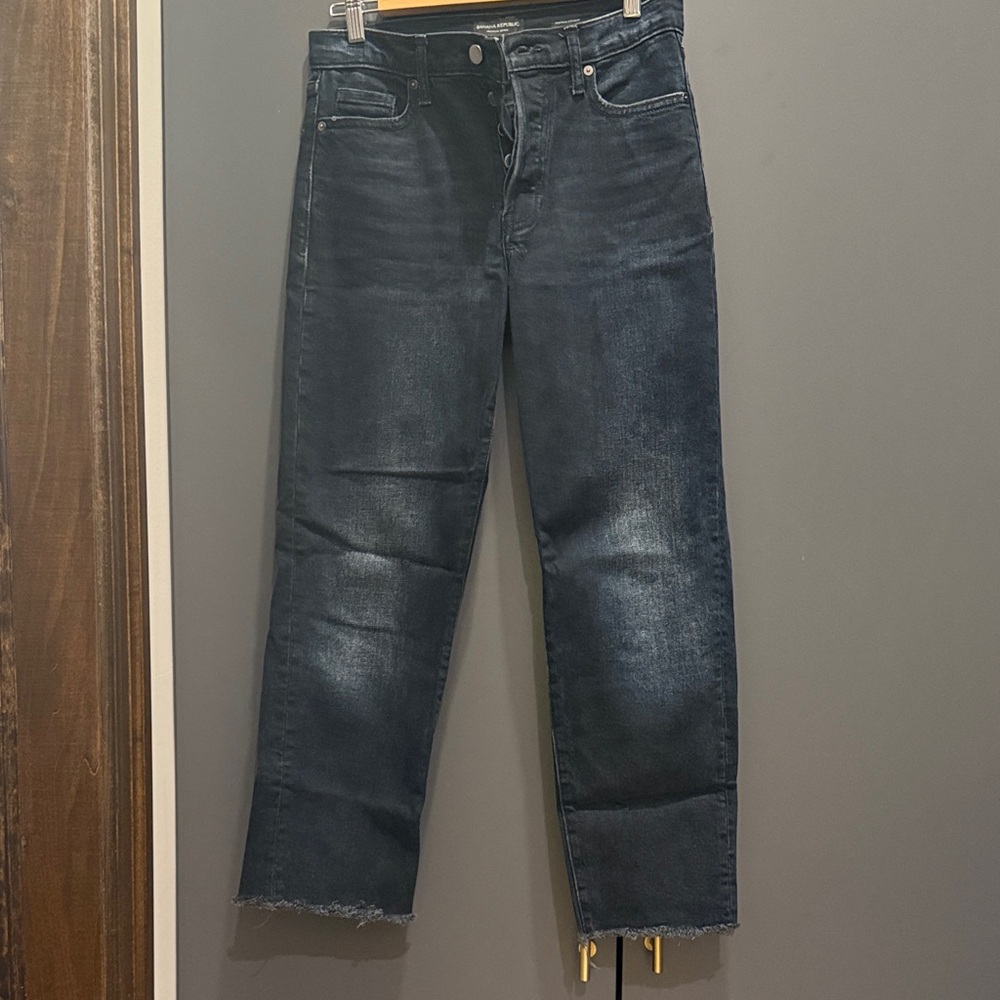 Banana Republic Straight Jeans in Dark Blue Wash